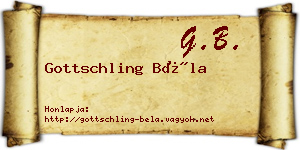 Gottschling Béla névjegykártya
